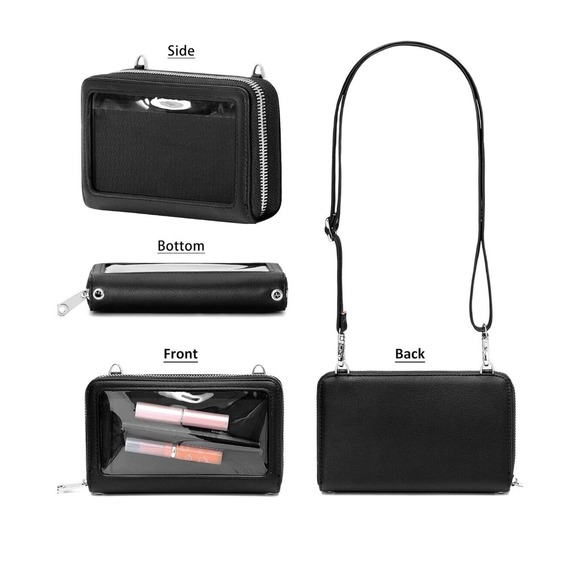 Pink Women Cross-Body Cell Phone Purse Wallet Bag Shoulder Strap Gift Boxed - Picture 5 of 7